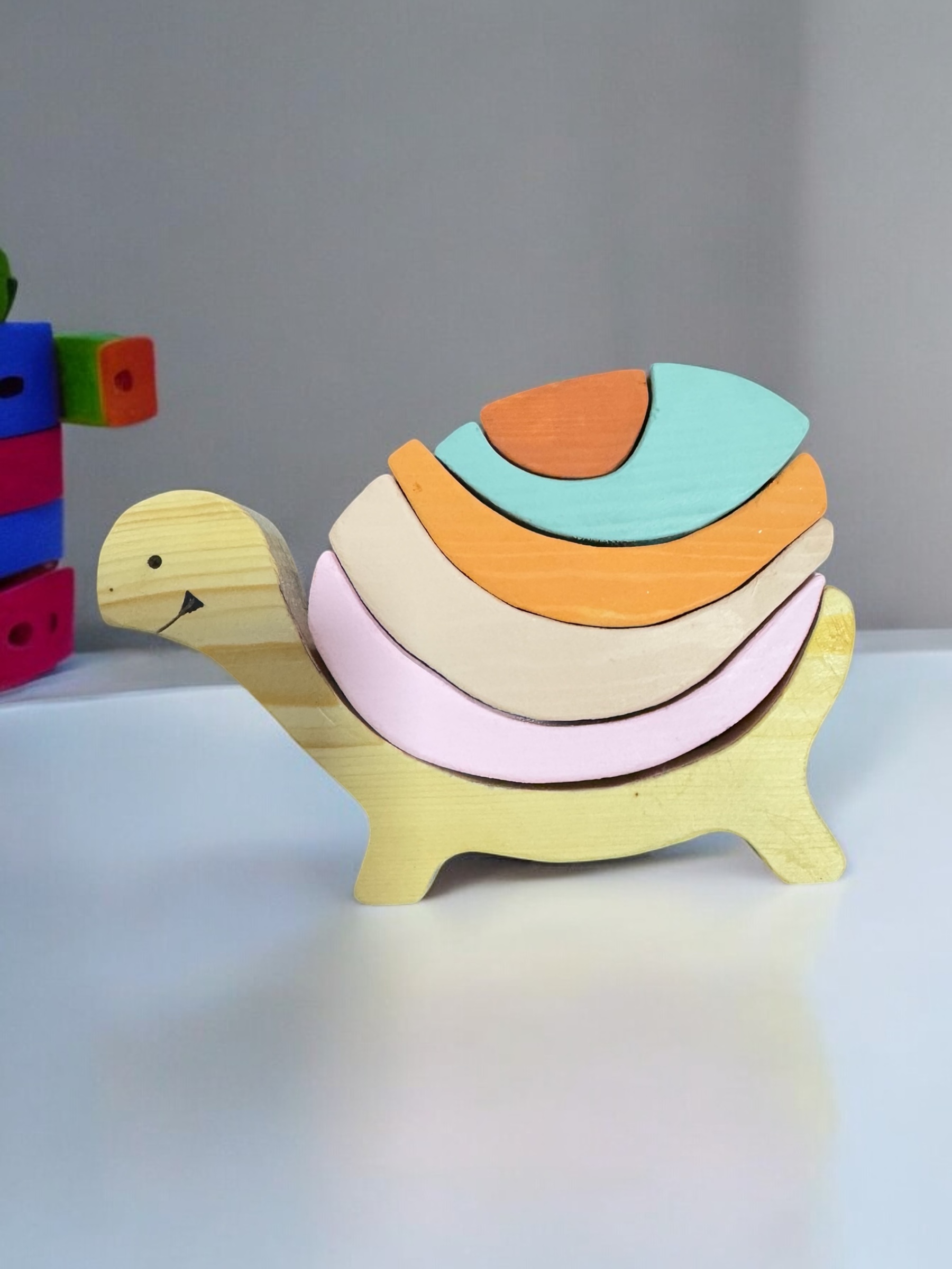 Gökkuşağı Ahşap Kaplumbağa